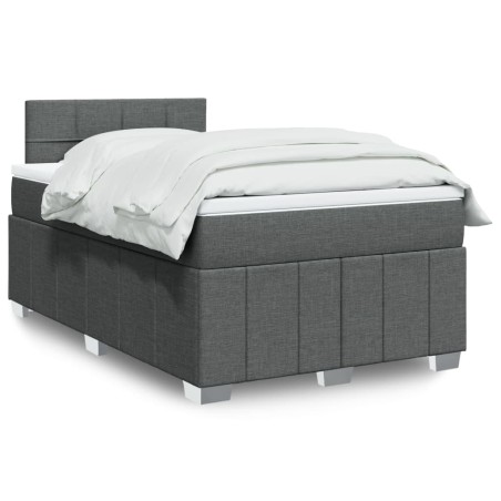 vidaXL Giroletto a Molle con Materasso Grigio Scuro 120x200 cm Tessuto