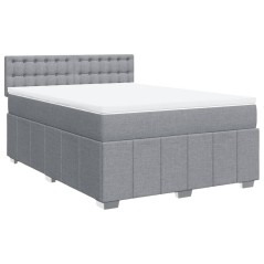 vidaXL Giroletto a Molle con Materasso Grigio Chiaro 160x200cm Tessuto