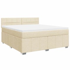 vidaXL Giroletto a Molle con Materasso Crema 180x200 cm in Tessuto
