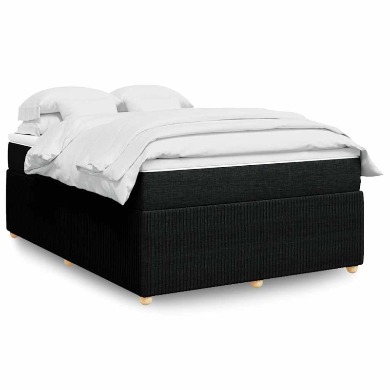 vidaXL Giroletto a Molle con Materasso Nero 140x190 cm in Tessuto vidaXL Giroletto a Molle con Materasso Nero 140x190 cm in Tessuto