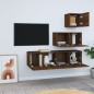 Set Mobili Porta TV 4 pz Rovere Marrone in Legno Multistrato Set Mobili Porta TV 4 pz Rovere Marrone in Legno Multistrato