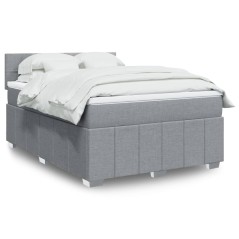 vidaXL Giroletto a Molle con Materasso Grigio Chiaro 160x200cm Tessuto