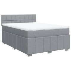 vidaXL Giroletto a Molle con Materasso Grigio Chiaro 160x200cm Tessuto