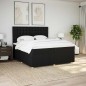vidaXL Giroletto a Molle con Materasso Nero 200x200 cm in Tessuto vidaXL Giroletto a Molle con Materasso Nero 200x200 cm in Tessuto