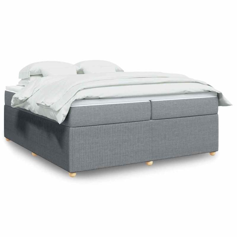 vidaXL Giroletto a Molle con Materasso Grigio Chiaro 200x200cm Tessuto vidaXL Giroletto a Molle con Materasso Grigio Chiaro 200x200cm Tessuto