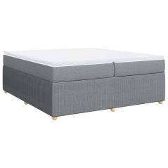 vidaXL Giroletto a Molle con Materasso Grigio Chiaro 200x200cm Tessuto