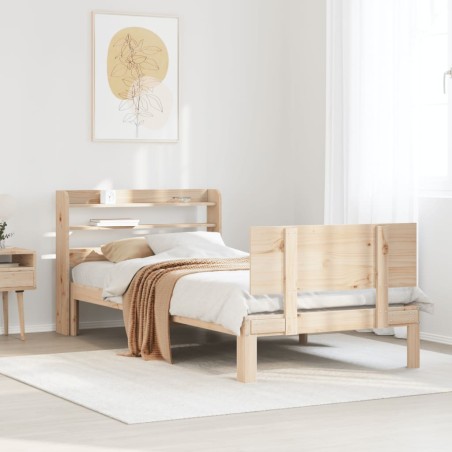vidaXL Giroletto con Testiera 75x190 cm in Legno Massello di Pino