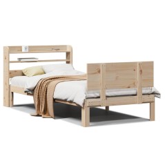 vidaXL Giroletto con Testiera 75x190 cm in Legno Massello di Pino