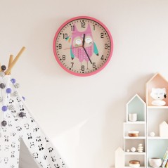 vidaXL Orologio da Parete Rosa Ø25,5 cm Polistirene e Vetro