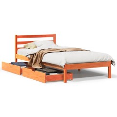 vidaXL Letto senza Materasso Marrone Cera 75x190 cm in Legno di Pino