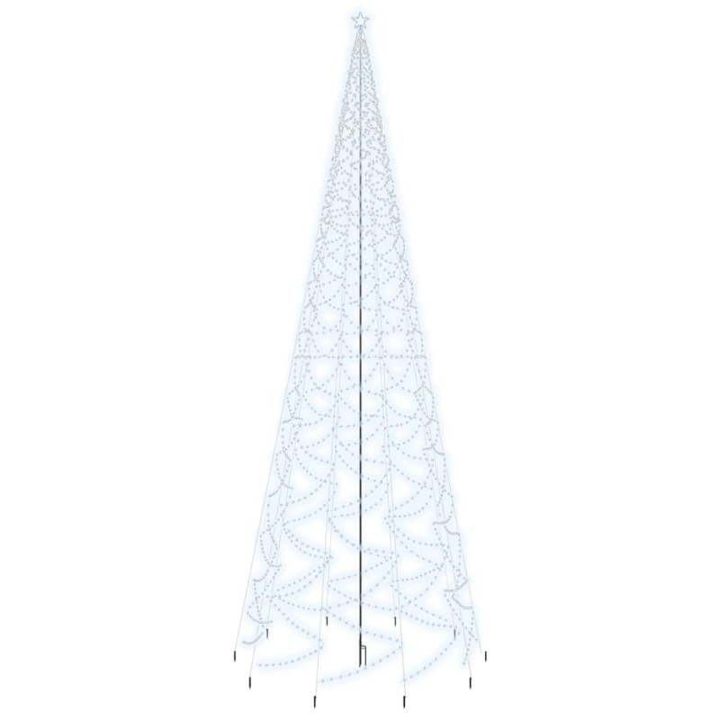 Albero di Natale con Puntale Bianco Freddo 3000 LED 800 cm Albero di Natale con Puntale Bianco Freddo 3000 LED 800 cm