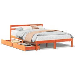 vidaXL Letto senza Materasso Marrone Cera 120x190 cm in Legno di Pino