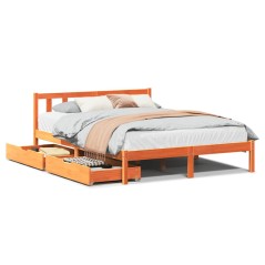 vidaXL Letto senza Materasso Marrone Cera 135x190 cm in Legno di Pino