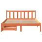 vidaXL Letto senza Materasso Marrone Cera 135x190 cm in Legno di Pino vidaXL Letto senza Materasso Marrone Cera 135x190 cm in Legno di Pino