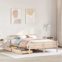 vidaXL Letto senza Materasso 140x190 cm in Legno Massello di Pino