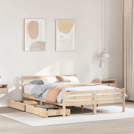 vidaXL Letto senza Materasso 140x190 cm in Legno Massello di Pino