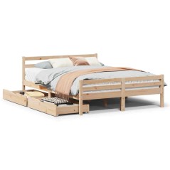 vidaXL Letto senza Materasso 140x190 cm in Legno Massello di Pino