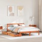 vidaXL Letto senza Materasso Marrone Cera 150x200 cm in Legno di Pino vidaXL Letto senza Materasso Marrone Cera 150x200 cm in Legno di Pino