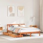 vidaXL Letto senza Materasso Marrone Cera 160x200 cm in Legno di Pino vidaXL Letto senza Materasso Marrone Cera 160x200 cm in Legno di Pino