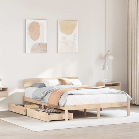 vidaXL Letto senza Materasso 135x190 cm in Legno Massello di Pino