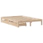 vidaXL Giroletto con Cassetti 150x200 cm in Legno Massello di Pino vidaXL Giroletto con Cassetti 150x200 cm in Legno Massello di Pino