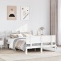 vidaXL Giroletto con Testiera Bianco 150x200 cm Legno Massello di Pino vidaXL Giroletto con Testiera Bianco 150x200 cm Legno Massello di Pino