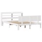 vidaXL Giroletto con Testiera Bianco 150x200 cm Legno Massello di Pino vidaXL Giroletto con Testiera Bianco 150x200 cm Legno Massello di Pino