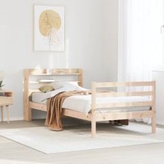 vidaXL Giroletto con Testiera 90x190 cm in Legno Massello di Pino