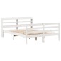 vidaXL Giroletto con Testiera senza Materasso Bianco 140x190 cm vidaXL Giroletto con Testiera senza Materasso Bianco 140x190 cm