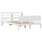 vidaXL Giroletto con Testiera Bianco 135x190 cm Legno Massello di Pino vidaXL Giroletto con Testiera Bianco 135x190 cm Legno Massello di Pino
