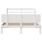 vidaXL Giroletto con Testiera Bianco 135x190 cm Legno Massello di Pino vidaXL Giroletto con Testiera Bianco 135x190 cm Legno Massello di Pino