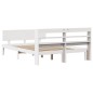vidaXL Giroletto con Testiera Bianco 135x190 cm Legno Massello di Pino vidaXL Giroletto con Testiera Bianco 135x190 cm Legno Massello di Pino