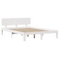vidaXL Giroletto con Testiera Bianco 135x190 cm Legno Massello di Pino vidaXL Giroletto con Testiera Bianco 135x190 cm Legno Massello di Pino