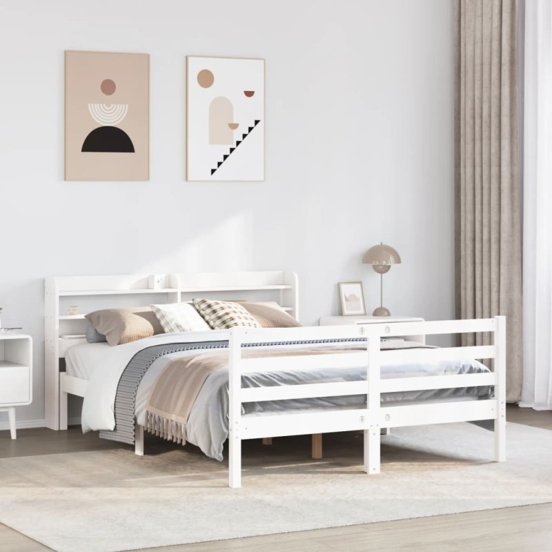 vidaXL Giroletto con Testiera senza Materasso Bianco 120x200 cm