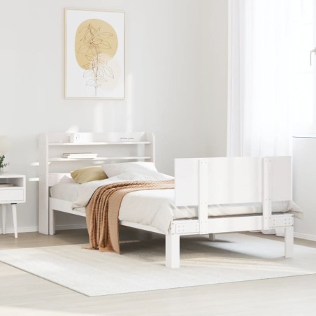 vidaXL Giroletto con Testiera senza Materasso Bianco 100x200 cm