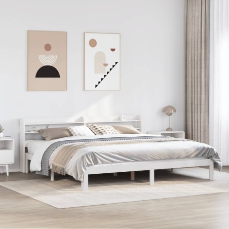 vidaXL Giroletto con Testiera senza Materasso Bianco 200x200 cm