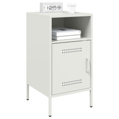 vidaXL Comodini 2 pz Bianchi 36x39x68 cm in Acciaio