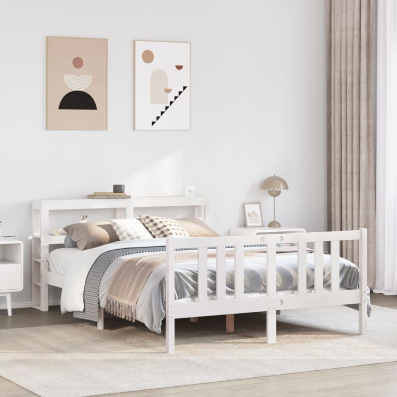 vidaXL Giroletto con Testiera senza Materasso Bianco 160x200 cm