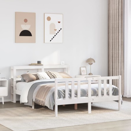 vidaXL Giroletto con Testiera senza Materasso Bianco 160x200 cm