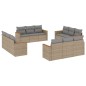 vidaXL Set Divano da Giardino 12 pz con Cuscini Beige Misto Polyrattan vidaXL Set Divano da Giardino 12 pz con Cuscini Beige Misto Polyrattan