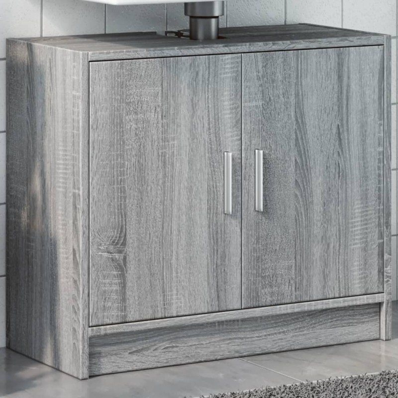 vidaXL Mobile Lavabo Grigio Sonoma 63x29x55 cm in Legno Multistrato vidaXL Mobile Lavabo Grigio Sonoma 63x29x55 cm in Legno Multistrato