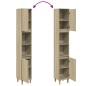 vidaXL Armadietto da Bagno Rovere Sonoma 30x30x190cm Legno Multistrato