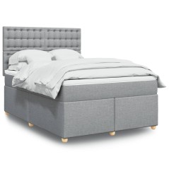 vidaXL Giroletto a Molle con Materasso Grigio Chiaro 160x200cm Tessuto