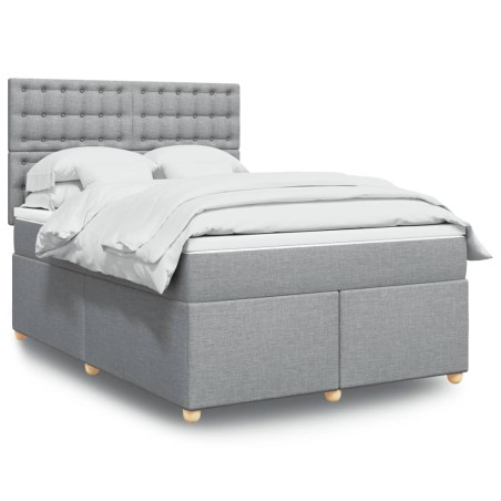 vidaXL Giroletto a Molle con Materasso Grigio Chiaro 160x200cm Tessuto