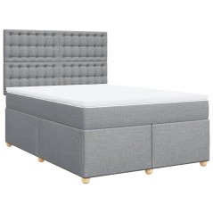 vidaXL Giroletto a Molle con Materasso Grigio Chiaro 160x200cm Tessuto