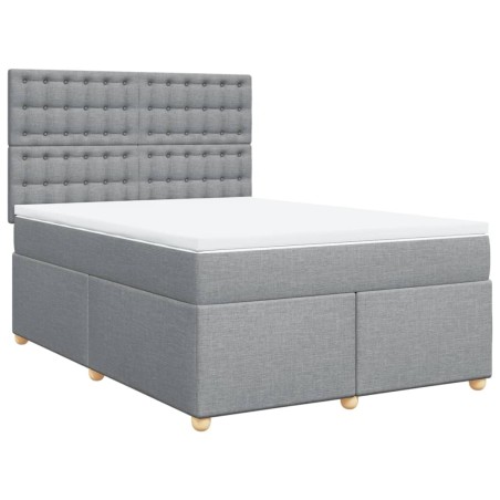 vidaXL Giroletto a Molle con Materasso Grigio Chiaro 160x200cm Tessuto
