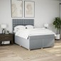 vidaXL Giroletto a Molle con Materasso Grigio Chiaro 160x200cm Tessuto vidaXL Giroletto a Molle con Materasso Grigio Chiaro 160x200cm Tessuto