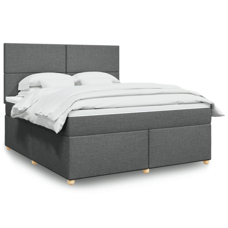 vidaXL Giroletto a Molle con Materasso Grigio Scuro 180x200 cm Tessuto vidaXL Giroletto a Molle con Materasso Grigio Scuro 180x200 cm Tessuto