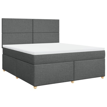 vidaXL Giroletto a Molle con Materasso Grigio Scuro 180x200 cm Tessuto