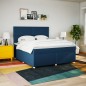 vidaXL Giroletto a Molle con Materasso Blu 180x200 cm in Tessuto